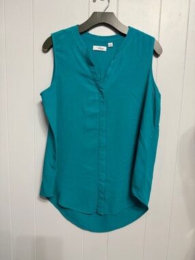 Great Northwest Clothing Company Teal Sleeveless V-Neck Blouse